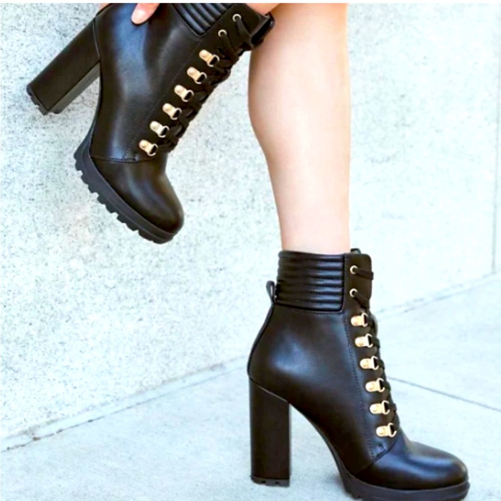 JustFab Shandee Black Onyx Booties Sz 7.5